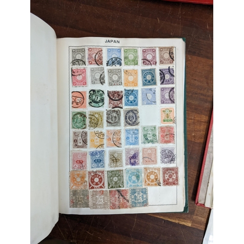 385 - Postage stamps form around the word in five albums to include British Penny Blacks, Chinese, America... 