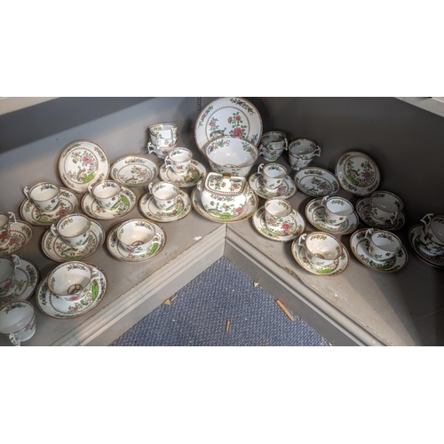 430 - 19th century Spode in Peacock pattern part tea service to include cups and saucers and a sugar bowl ... 