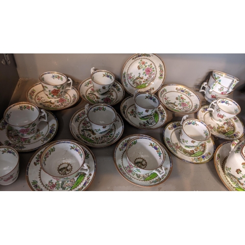 430 - 19th century Spode in Peacock pattern part tea service to include cups and saucers and a sugar bowl ... 