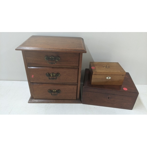 434 - A mixed lot to include an Edwardian whatnot three drawer collector's chest and two others Location:A... 