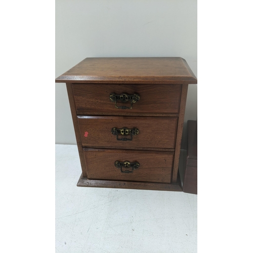 434 - A mixed lot to include an Edwardian whatnot three drawer collector's chest and two others Location:A... 