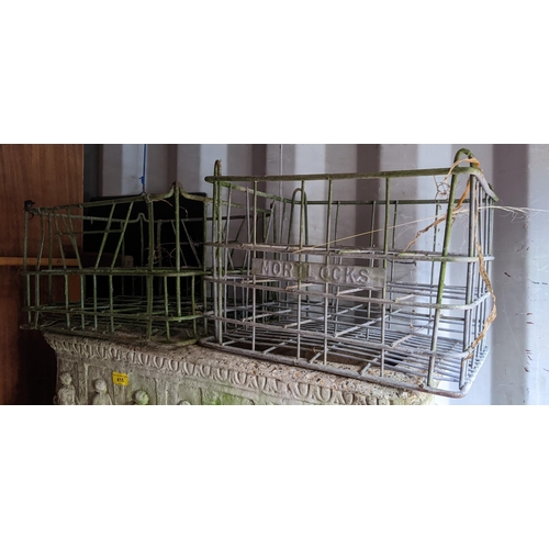 523 - Two mid 20th century galvanized milk crates, one marked Mortlocks 30cm h x 41cm w Location:RC
If the... 