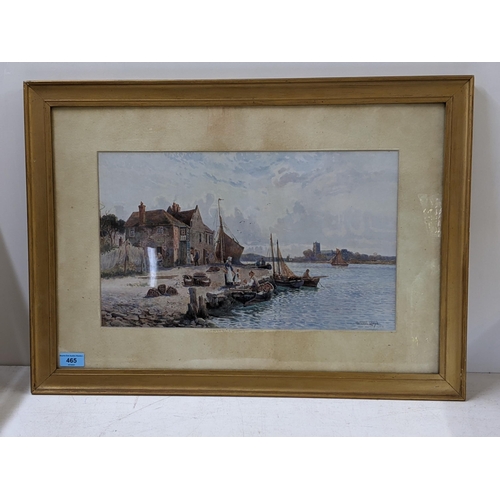 464 - A print depicting a small harbour scene bears a signature and date to the lower right Stuart Lloyd 1... 