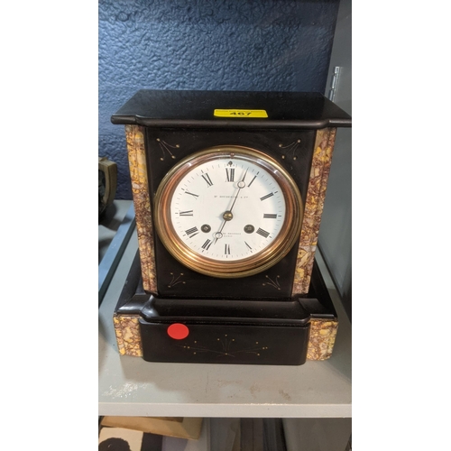 467 - A late 19th century French 8-day marble mantel clock
Location:3.1
If there is no condition report sh... 