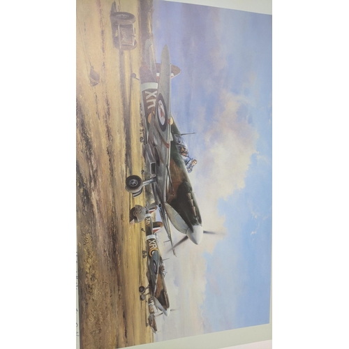 531 - After Robert Taylor, Eagle Squadron Scramble, colour print signed by 18 people, 63cm x 50.5cm Locati... 