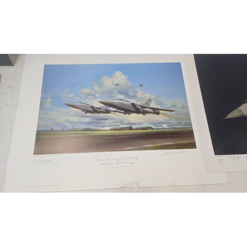 532 - Two unframed prints depicting Tornado F3 Aircrafts to include a limited edition signed Frank Wotton,... 