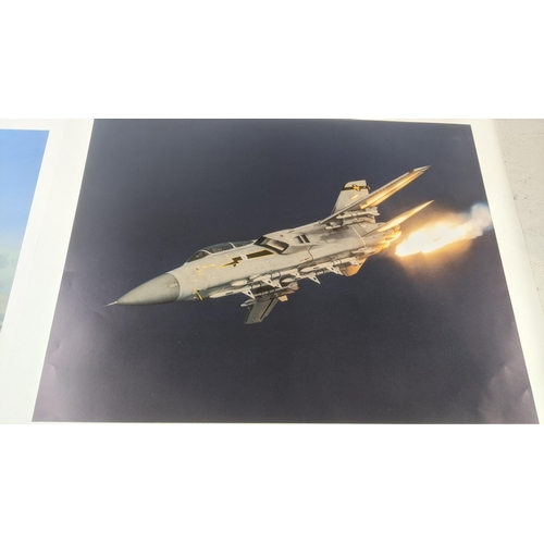 532 - Two unframed prints depicting Tornado F3 Aircrafts to include a limited edition signed Frank Wotton,... 