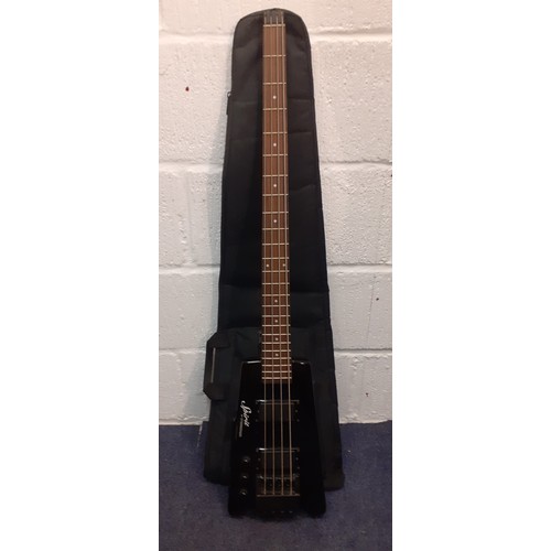 171 - A Steiberger Synapse Spirit guitar, left handed in black with padded soft case and accessories. Loca... 