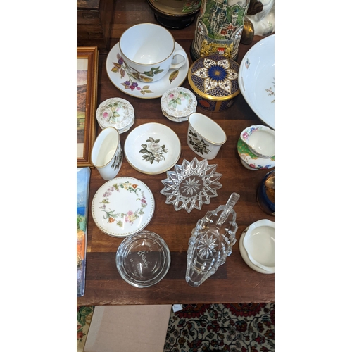 460 - Collectables to include a pair of Staffordshire dogs A/F, a Royal Worcester dressing table set, fram... 