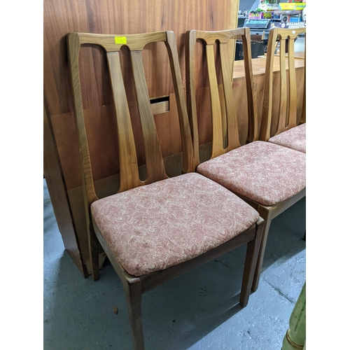 534 - A Nathan teak drop leaf table 72cm x 91.5cm x 30cm (when unextended), and a set of four chairs Locat... 