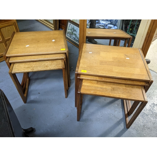 535 - A mid century teak nest of three tables, along with a G-Plan teak nest of tables Location:G
If there... 