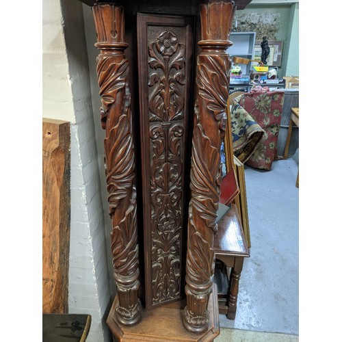 554 - A 19th century and later adapted longcase clock with a brass dial, rocking ship and silvered chapter... 