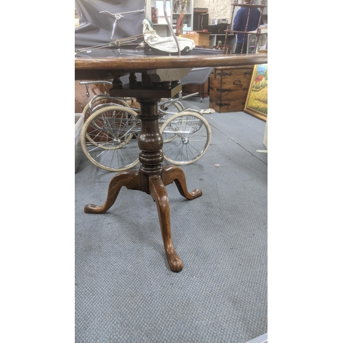 566 - 19th century mahogany tip-top table with a birdcage movement on a tripod base, and a 19th century ma... 