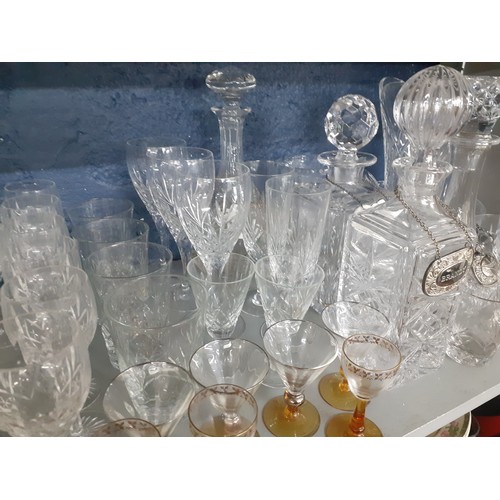 346 - A quantity of 20th Century domestic glassware to include cocktail glasses, a signed commemorative sp... 