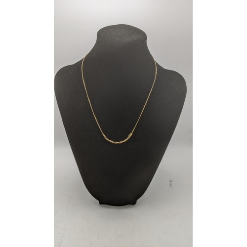 158 - A 14ct yellow gold necklace having a rope twist style segment, 3g
Location:CAB5
If there is no condi... 