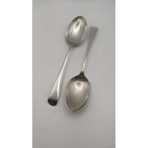 128 - A pair of Cooper Brothers and Sons silver serving spoons hallmarked Sheffield 1926, 105.9g Location:... 