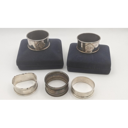 143 - Mixed silver napkin rings to include a pair of 2000 boxed examples, total weight 73.4g
Location:T
If... 