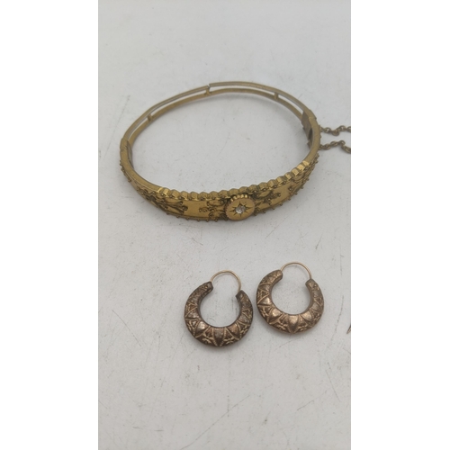 159 - Mixed jewellery to include two Victorian yellow gold stick pins to include a knot style example, and... 