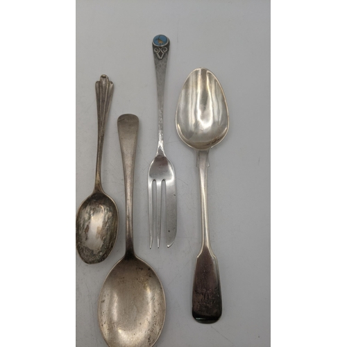 164 - A quantity of silver teaspoons and a decorative tea caddy spoon made by Oliver and Bower, hallmarked... 