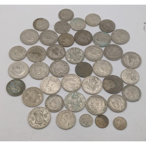 177 - A collection of 1920's/1940 British silver coinage to include half crowns and six pence 500.8g
Locat... 