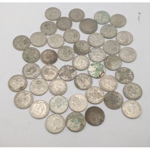 178 - A collection of 1920's/1946 British silver coinage to include Florins, two shillings 499g
Location: ... 