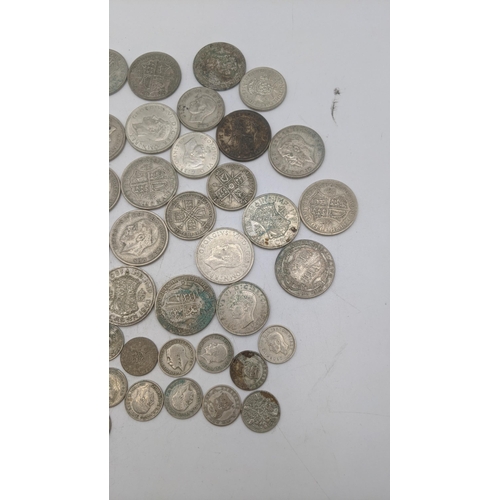 181 - A collection of 1920's/1946 British silver coinage to include Florins, six pence and half crowns, to... 