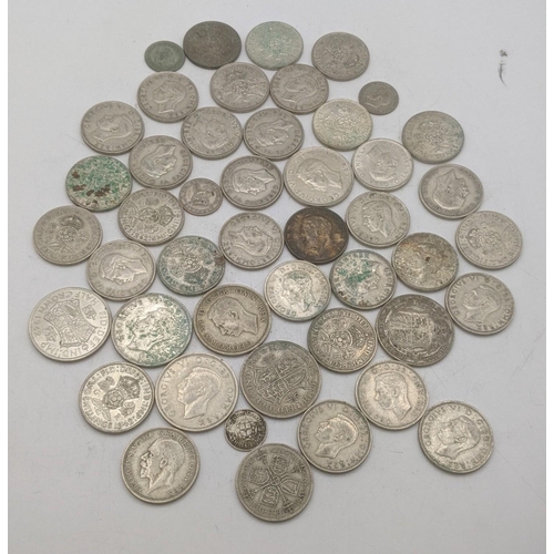 182 - A collection of 1920's/1946 British silver coinage to include florins and others, total weight 503.2... 