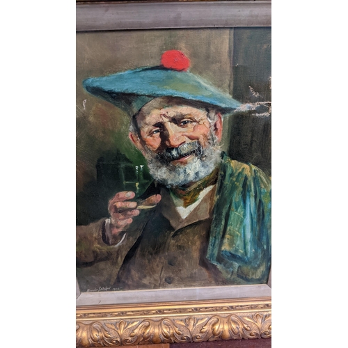 255 - Henri Pitcher - a Scottish man holding a glass, oil on canvas, signed, framed
Location:
If there is ... 