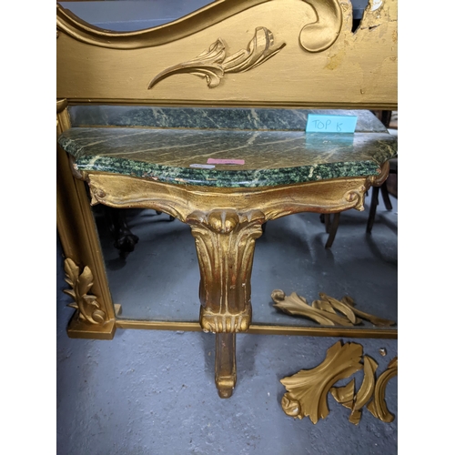 288 - A giltwood framed overmantel mirror with scrolled leaf and C-scroll decoration, rectangular plate gl... 