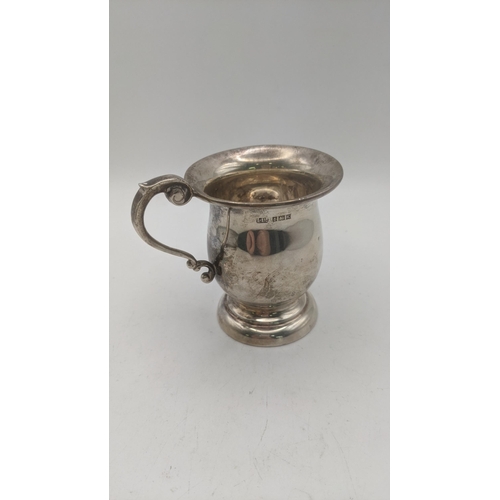 81 - A silver Lanson christening cup 8.3cm h hallmarked Birmingham 1956, 103g Location:R2.1
If there is n... 