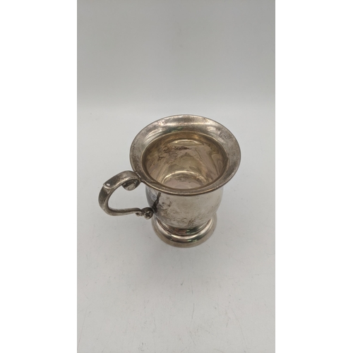 81 - A silver Lanson christening cup 8.3cm h hallmarked Birmingham 1956, 103g Location:R2.1
If there is n... 