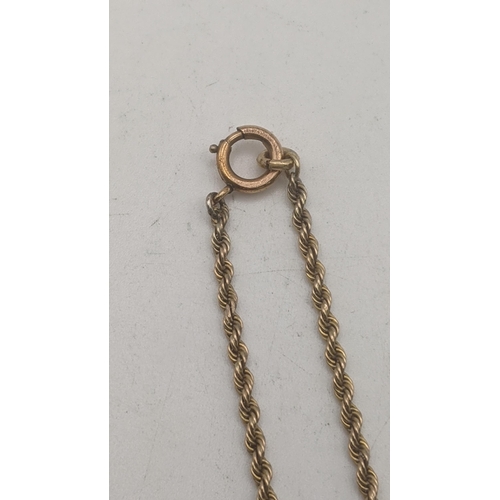 41 - A yellow gold rope twist necklace with gold plated clasps tested as 9ct Location:
If there is no con... 