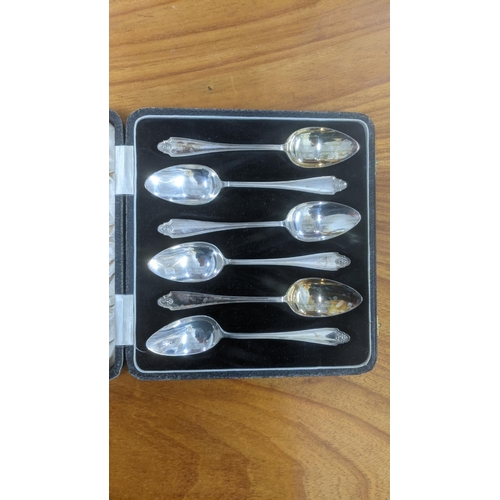 50 - Two sets of William Suckling silver spoons to include a set of six teaspoons hallmarked Birmingham 1... 