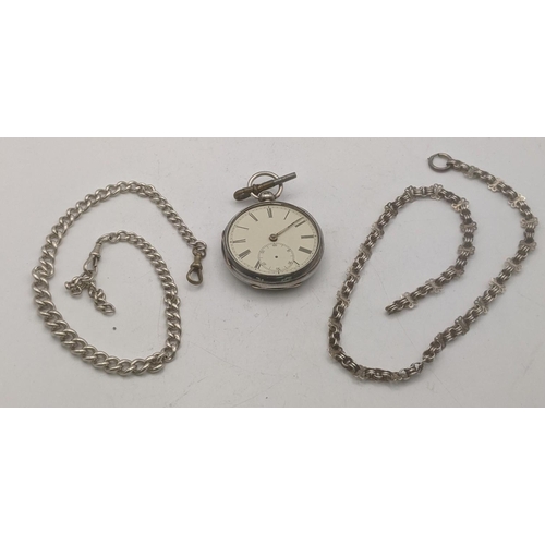 55 - A silver cased early 20th century open-faced pocket watch A/F together with a Victorian silver pocke... 