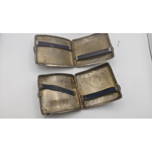 70 - Silver to include two engine turned cigarette cases, one example hallmarked Birmingham 1930, total w... 