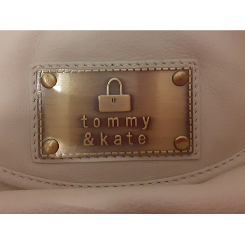 35 - Two modern cream Tommy & Kate hobo bags together with a Liz Clairborne brown leather shoulder bag. L... 