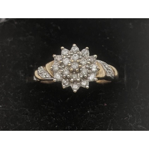 190 - A 9ct gold diamond cluster ring, 2.1g
Location: CAB 1. If there is no condition report shown, please... 