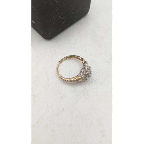 190 - A 9ct gold diamond cluster ring, 2.1g
Location: CAB 1. If there is no condition report shown, please... 