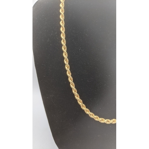 191 - A 9ct yellow gold rope twin necklace, 47cm long, 12.7g Location: CAB 1
If there is no condition repo... 