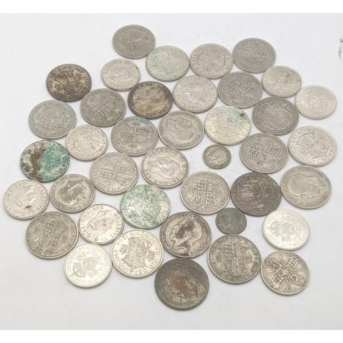 207 - A collection of 1920s/1946 silver British coinage to include florins and others, total weight 509.8g... 