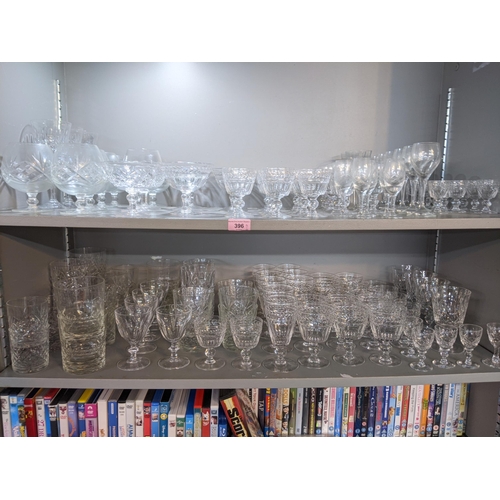 396 - A large collection of cut glass tumblers, wine glasses and other drinking vessels
Location:8.1/8.2 I... 