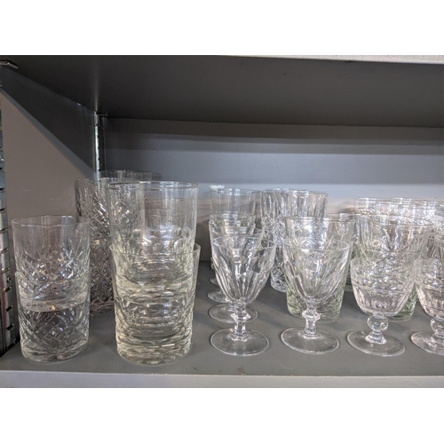 396 - A large collection of cut glass tumblers, wine glasses and other drinking vessels
Location:8.1/8.2 I... 