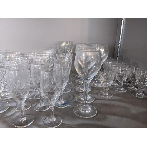 396 - A large collection of cut glass tumblers, wine glasses and other drinking vessels
Location:8.1/8.2 I... 