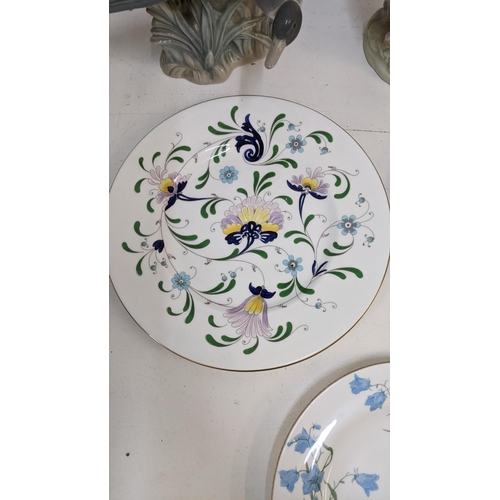 447 - Ceramics to include Lladro no 4759 ducks flapping, a Coalport pageant plate, a Cascades figure and o... 