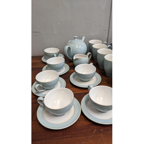 300 - Denby pottery to include Denby blue items and a turquoise teaset
Location: 4-3 If there is no condit... 