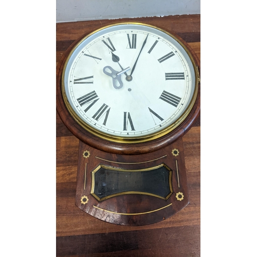 305 - An early 20th century drop dial wall clock, with a Roman dial
Location: RAF If there is no condition... 