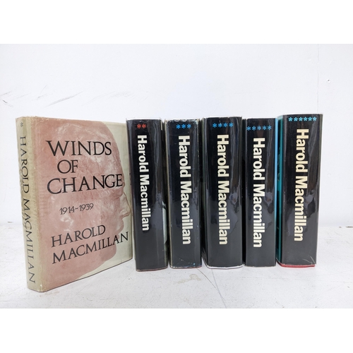 388 - Harold Macmillan Memoirs - complete set of six volumes 1966-73, Vols 1-5 1st Editions, Vol 6 reprint... 