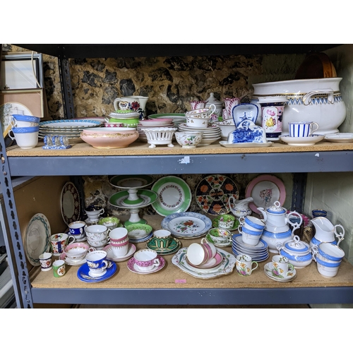 424 - A mixed lot of Victorian and later ceramics to include a Copeland  Spode Italian pattern toast rack,... 