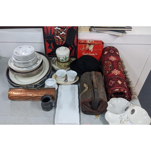 453 - A mixed lot to include a mid 20th century Dunn & Co Bowler hat, Royal Worcester Regency pattern plat... 