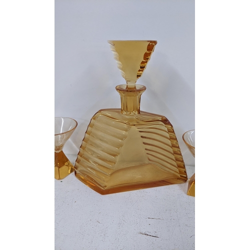 471 - An Art Deco amber glass liquor set consisting of a decanter and five glasses
Location:A4B / 3.1 If t... 